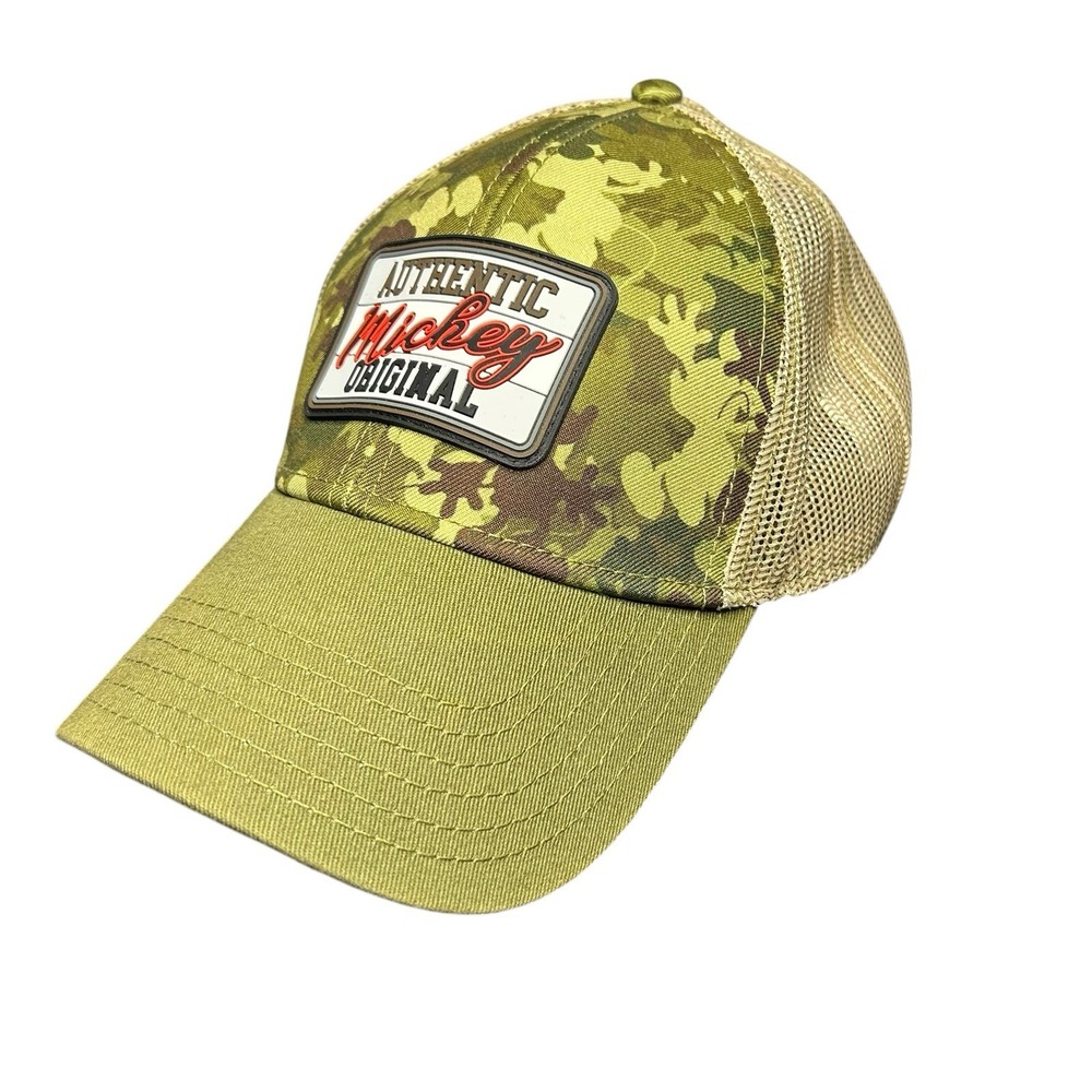 Disney Mickey Mouse Trucker Hat Camo Mesh Snapback Green Tan One Size OSFM - Picture 3 of 8